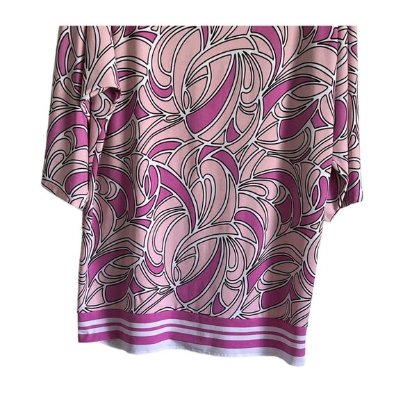 Michael Kors Womens Large Abstract Retro Pink Black Tunic/Mini Dress Boho Retro - Picture 3 of 6